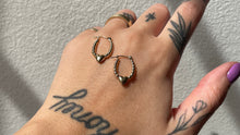 Load image into Gallery viewer, VINTAGE 14K BUBBLE HEART HOOPS
